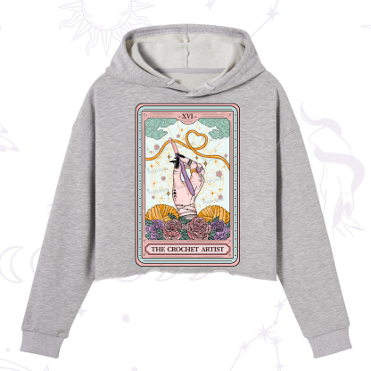 Purplehecate The Crochet Artist Tarot Card Crop Hoodie