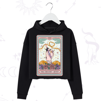 Purplehecate The Crochet Artist Tarot Card Crop Hoodie