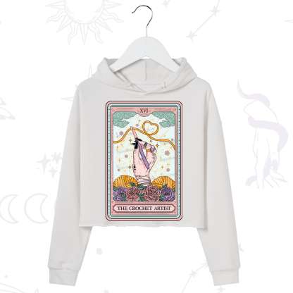 Purplehecate The Crochet Artist Tarot Card Crop Hoodie