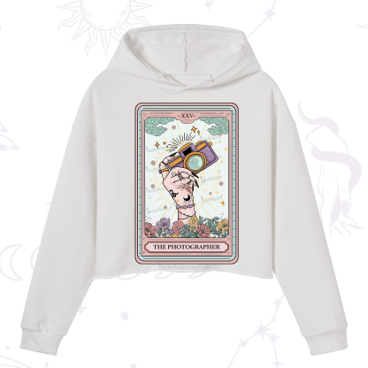 Purplehecate The Photographer Tarot Card Crop Hoodie