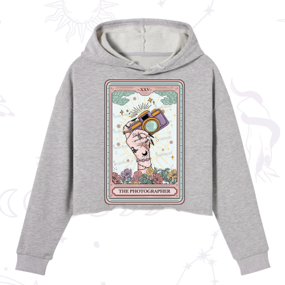 Purplehecate The Photographer Tarot Card Crop Hoodie