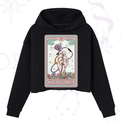 Purplehecate The Registered Nurse Tarot Card Crop Hoodie