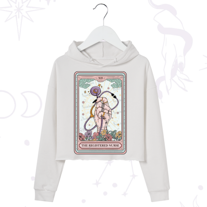 Purplehecate The Registered Nurse Tarot Card Crop Hoodie