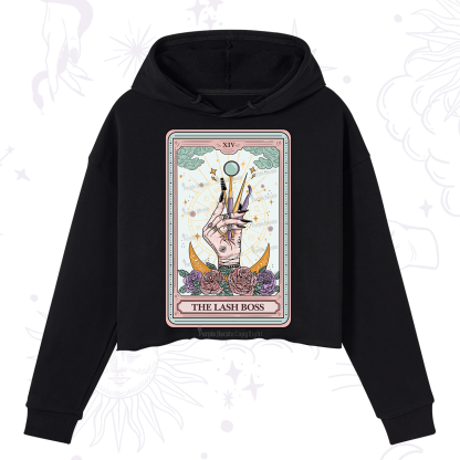 Purplehecate The Lash Boss Tarot Card Crop Hoodie