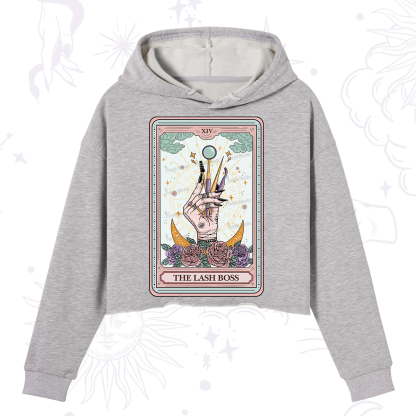 Purplehecate The Lash Boss Tarot Card Crop Hoodie