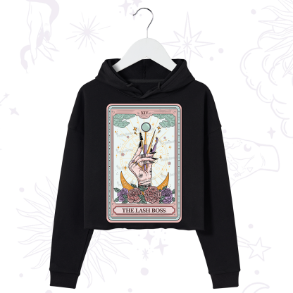 Purplehecate The Lash Boss Tarot Card Crop Hoodie
