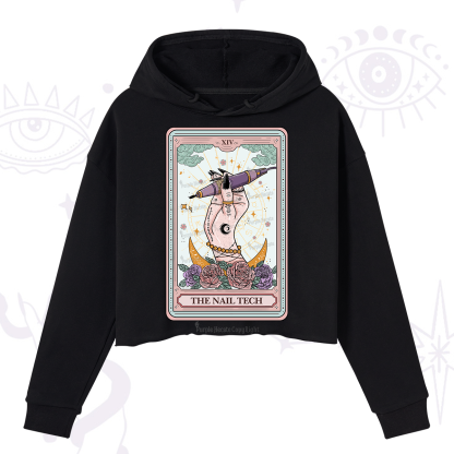 Purplehecate The Nail Tech Tarot Card Crop Hoodie
