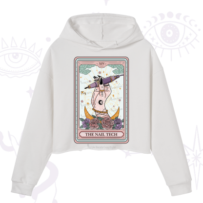 Purplehecate The Nail Tech Tarot Card Crop Hoodie