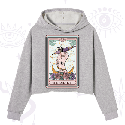 Purplehecate The Nail Tech Tarot Card Crop Hoodie