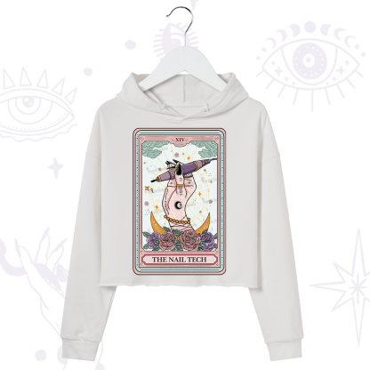 Purplehecate The Nail Tech Tarot Card Crop Hoodie