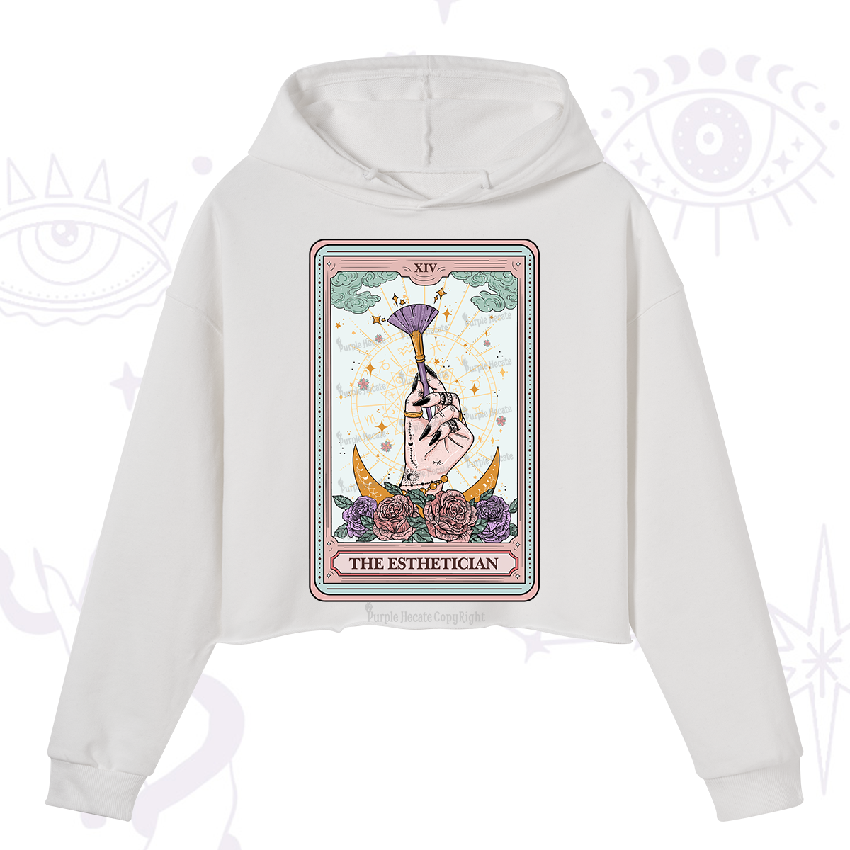 Purplehecate The Esthetician Tarot Card Crop Hoodie