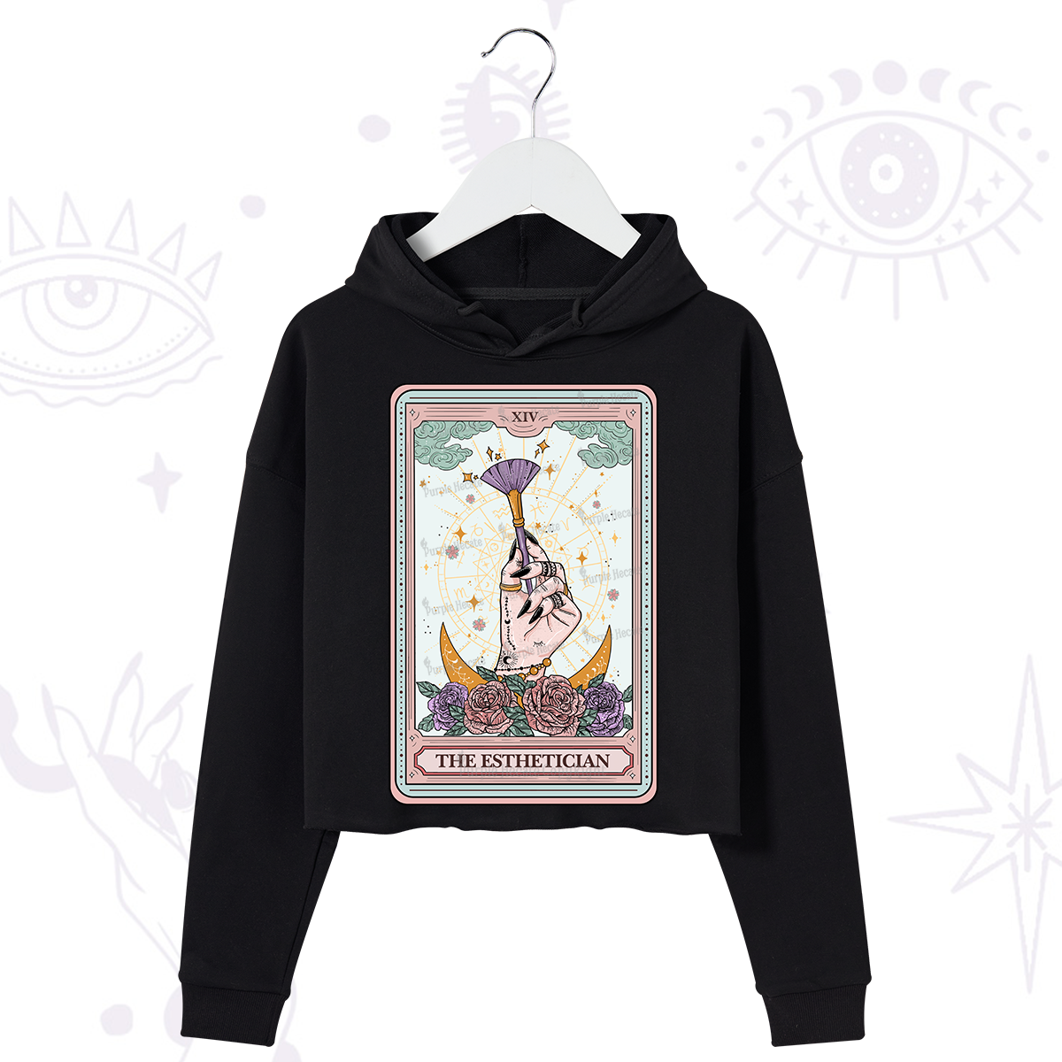 Purplehecate The Esthetician Tarot Card Crop Hoodie