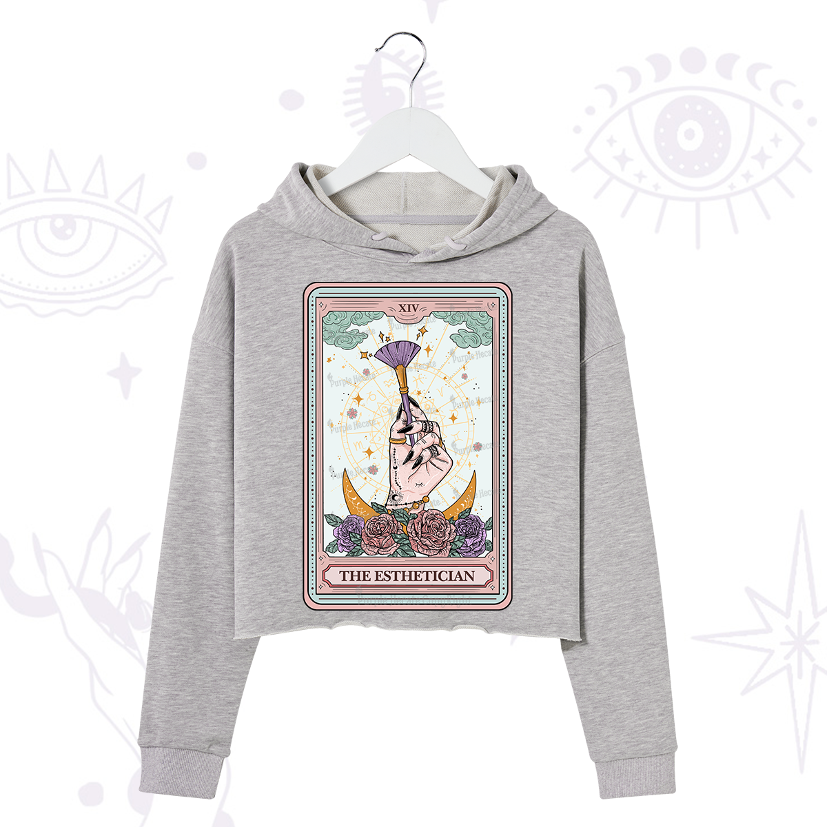 Purplehecate The Esthetician Tarot Card Crop Hoodie