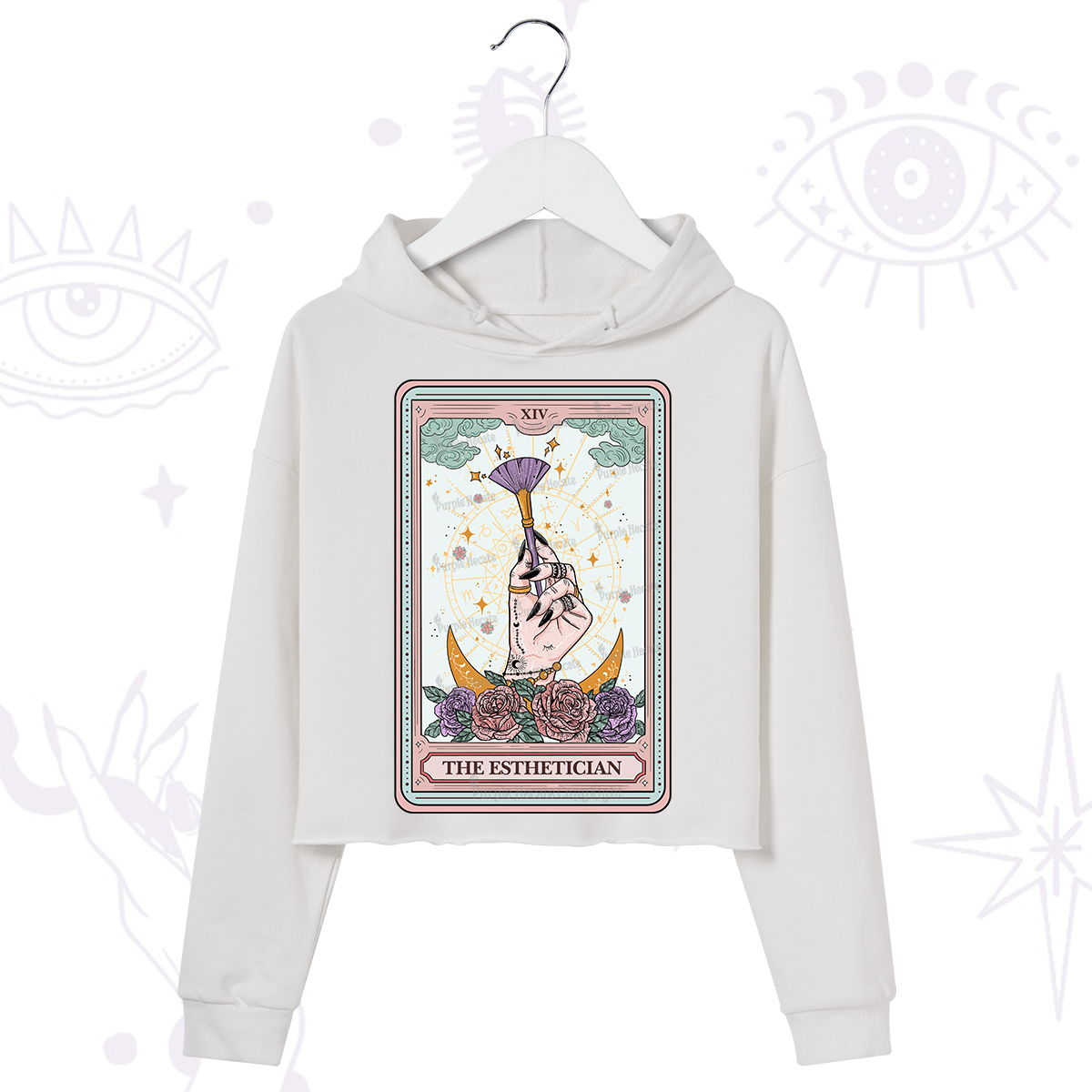 Purplehecate The Esthetician Tarot Card Crop Hoodie