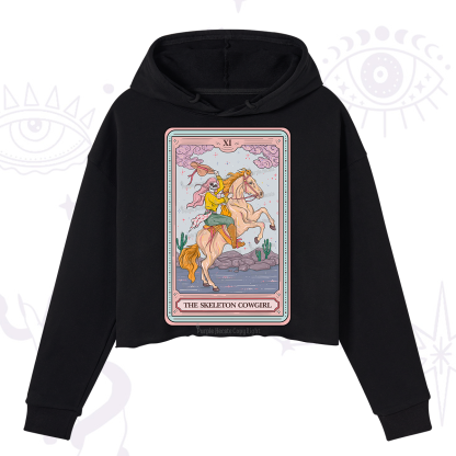 Purplehecate The Skeleton Cowgirl Tarot Card Crop Hoodie