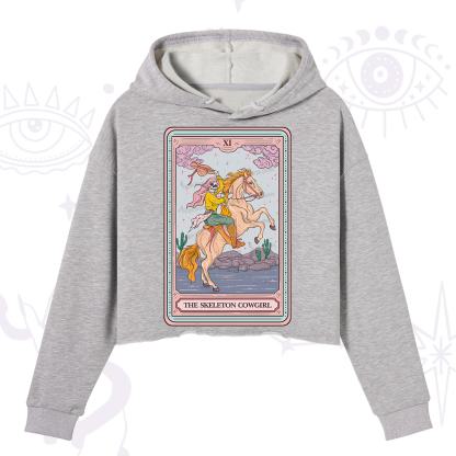 Purplehecate The Skeleton Cowgirl Tarot Card Crop Hoodie