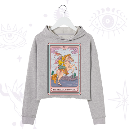 Purplehecate The Skeleton Cowgirl Tarot Card Crop Hoodie