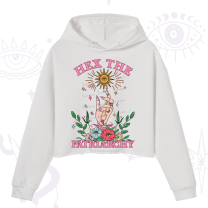 Purplehecate Hex The Patriarchy Witchy Crop Hoodie