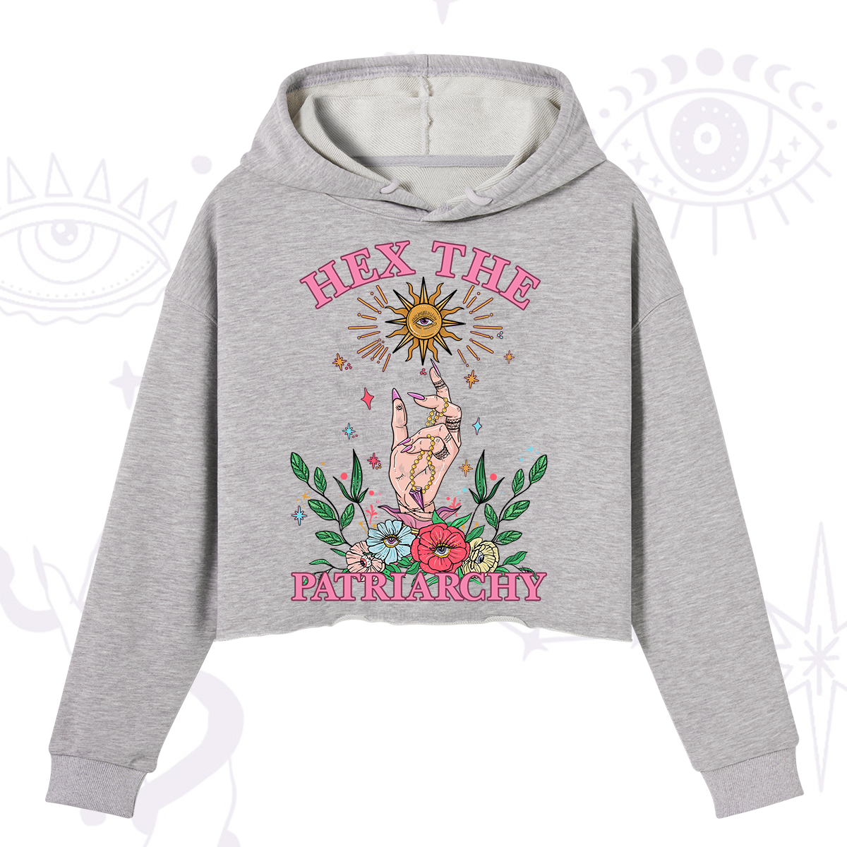 Purplehecate Hex The Patriarchy Witchy Crop Hoodie