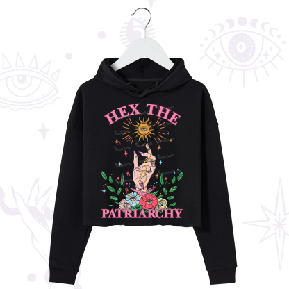 Purplehecate Hex The Patriarchy Witchy Crop Hoodie
