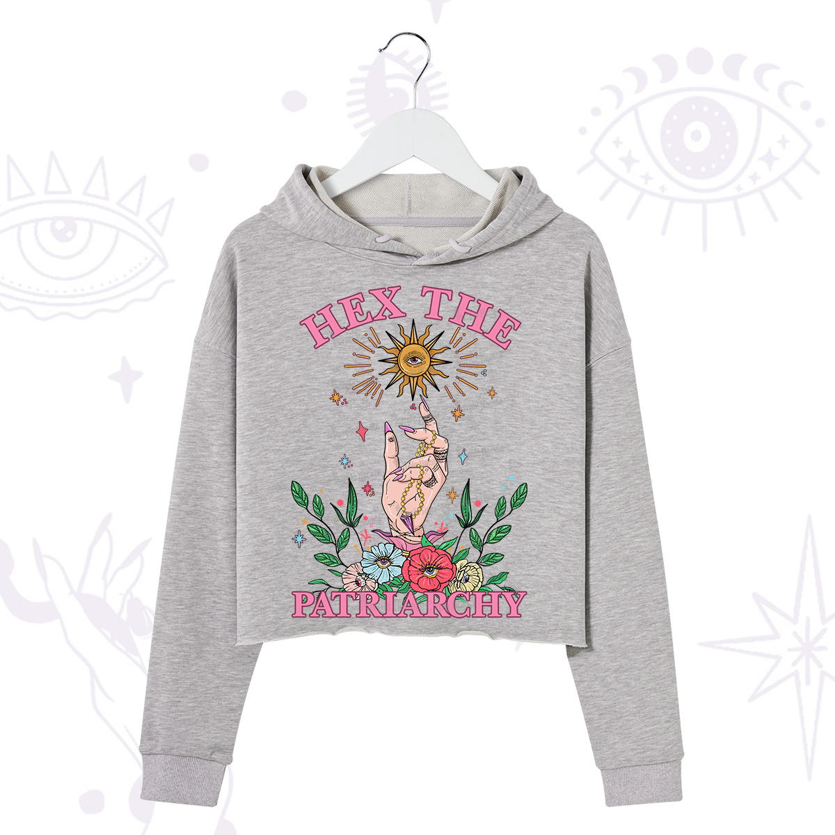 Purplehecate Hex The Patriarchy Witchy Crop Hoodie