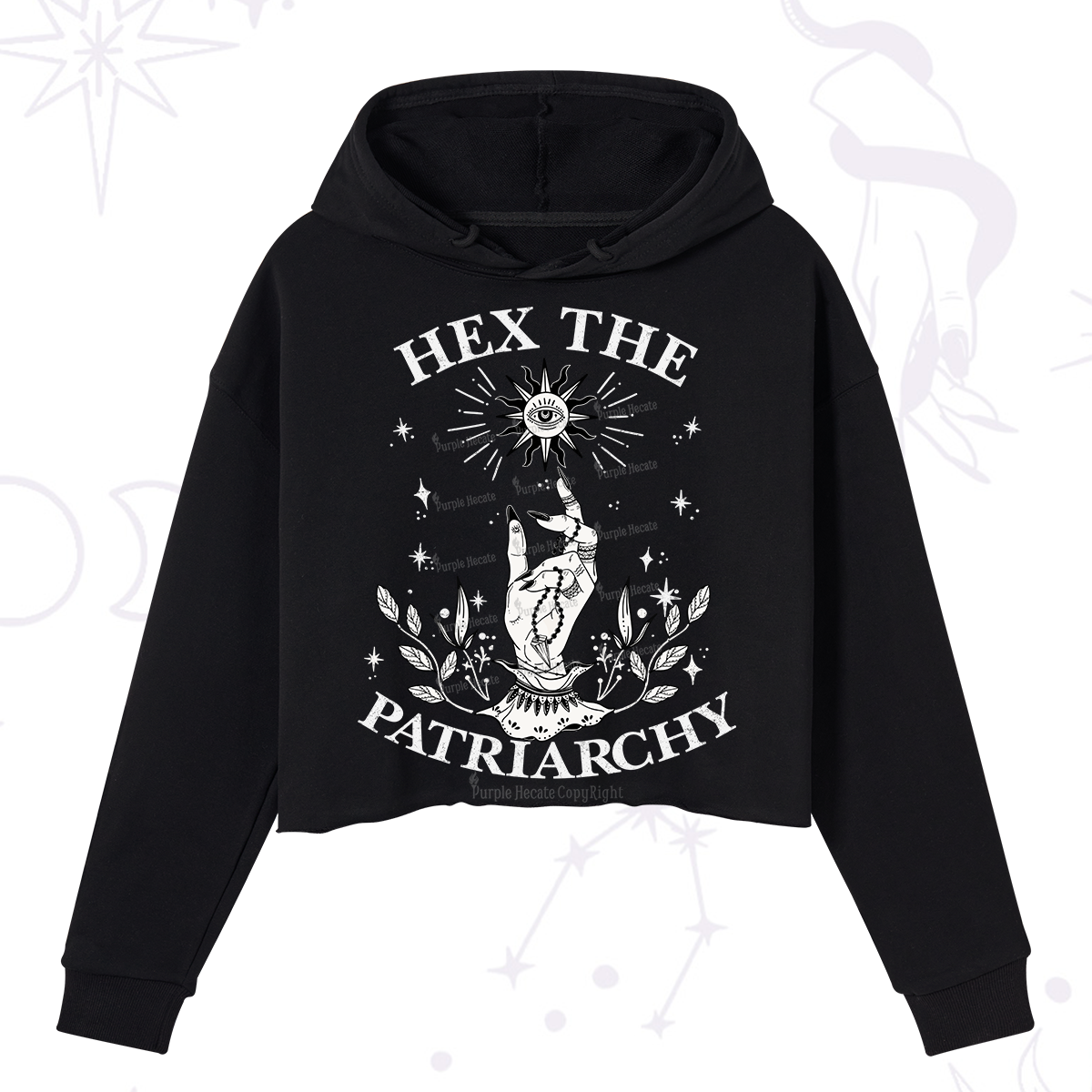 Purplehecate Smash The Patriarchy Crop Hoodie