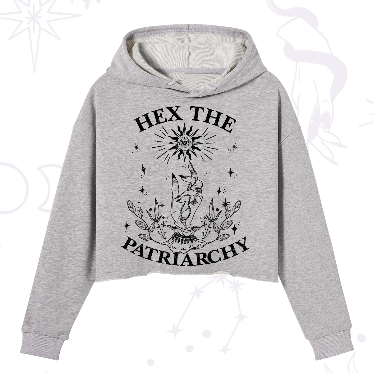 Purplehecate Smash The Patriarchy Crop Hoodie