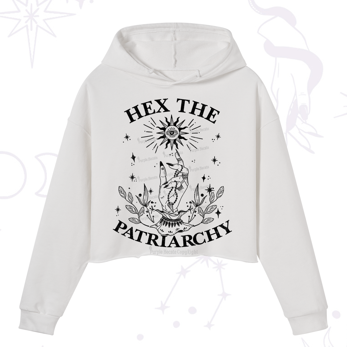 Purplehecate Smash The Patriarchy Crop Hoodie