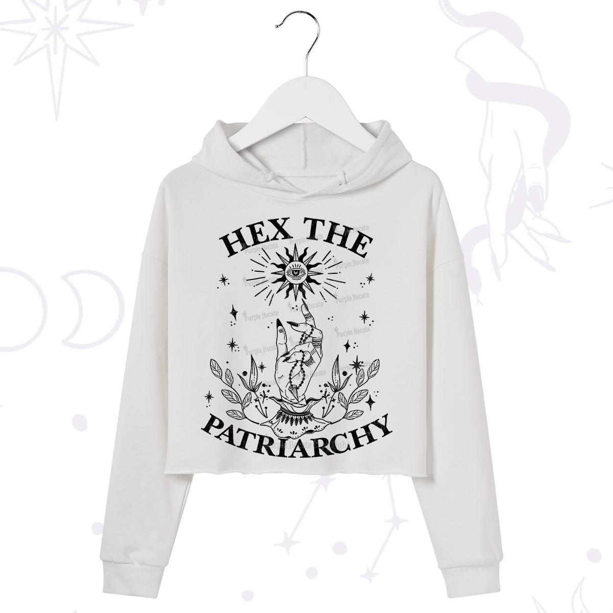 Purplehecate Smash The Patriarchy Crop Hoodie