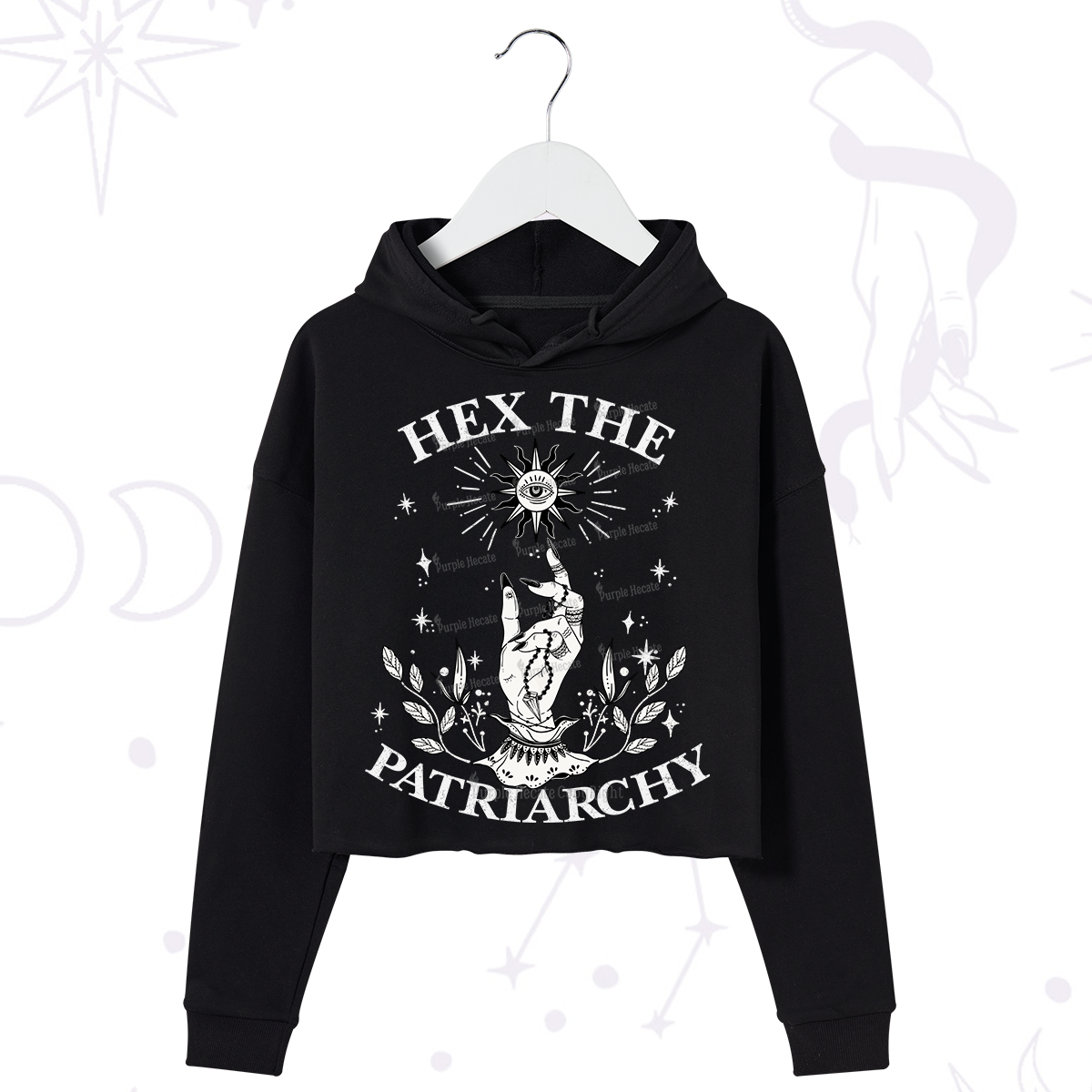 Purplehecate Smash The Patriarchy Crop Hoodie