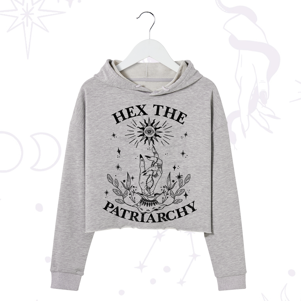 Purplehecate Smash The Patriarchy Crop Hoodie