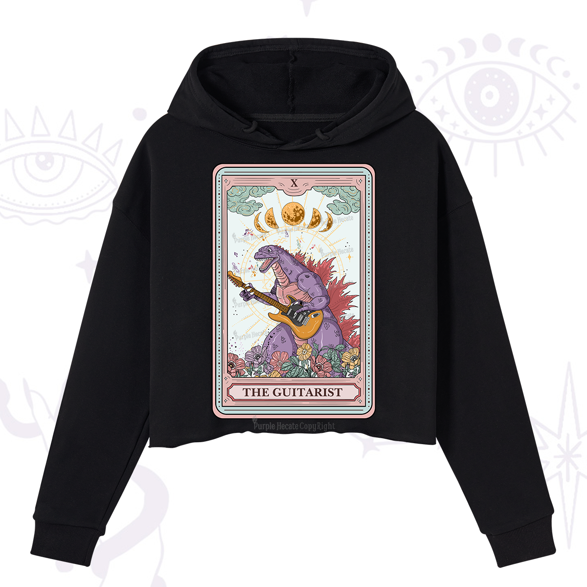Purplehecate The Guitarist Tarot Crop Hoodie