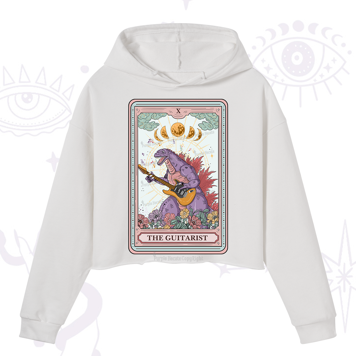 Purplehecate The Guitarist Tarot Crop Hoodie