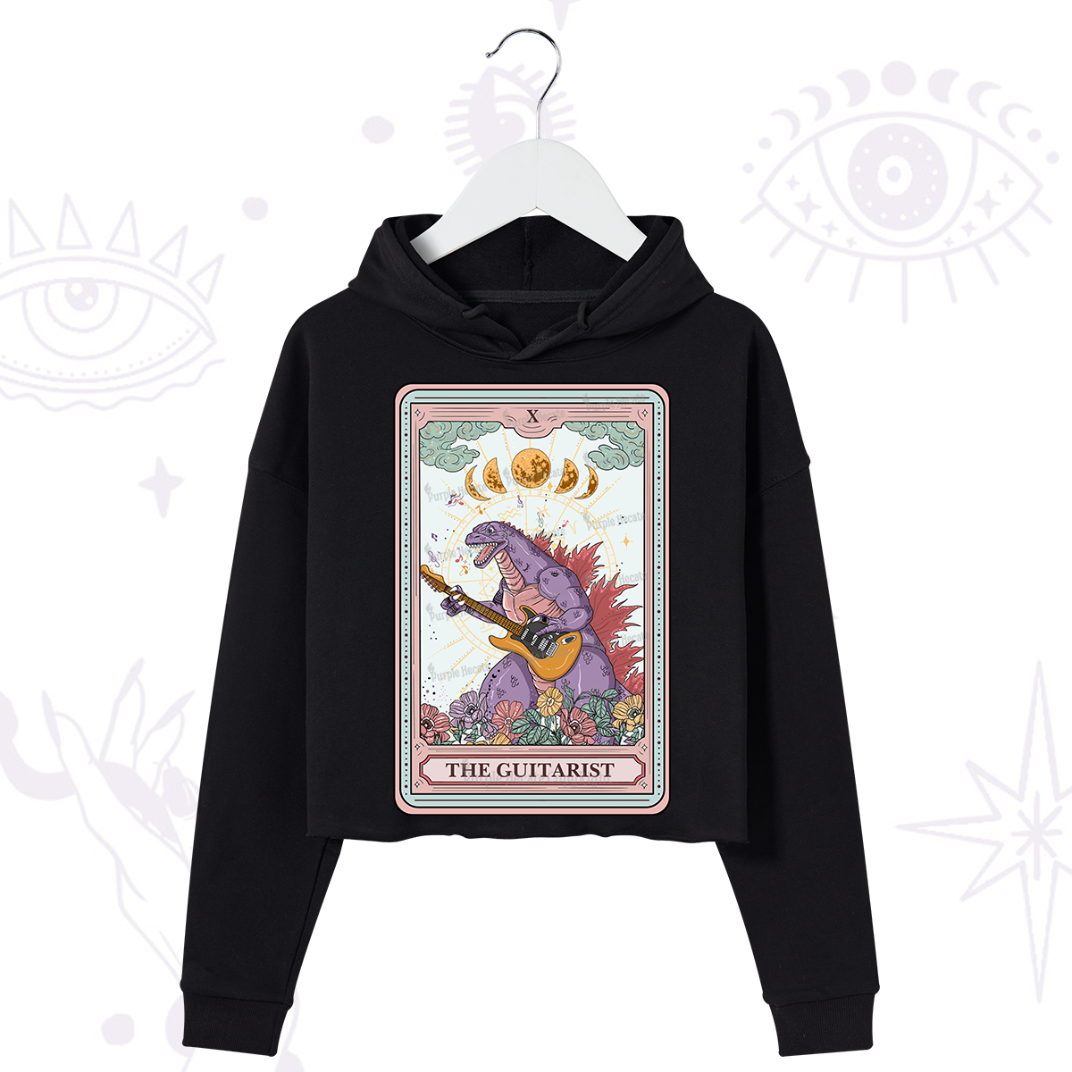 Purplehecate The Guitarist Tarot Crop Hoodie
