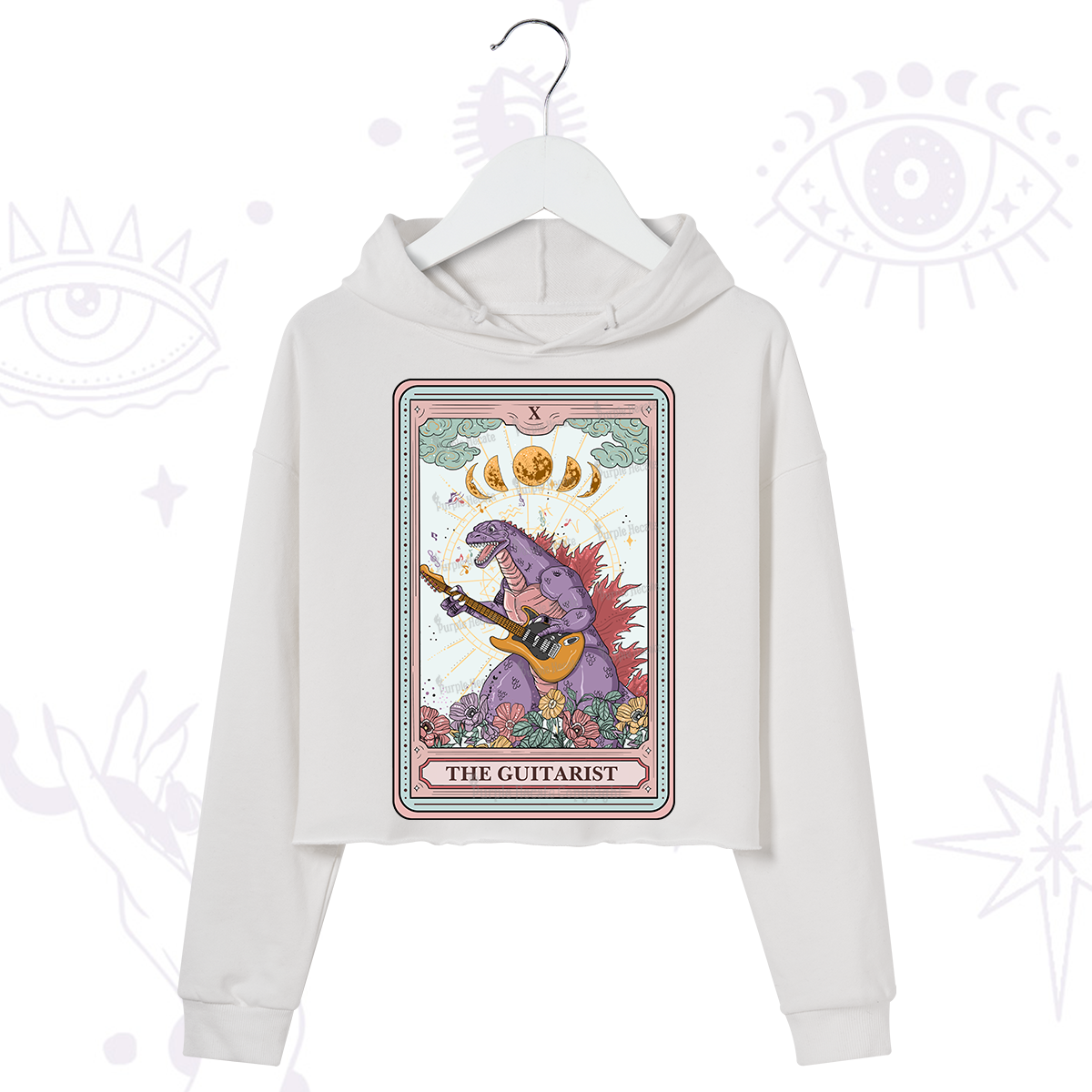 Purplehecate The Guitarist Tarot Crop Hoodie