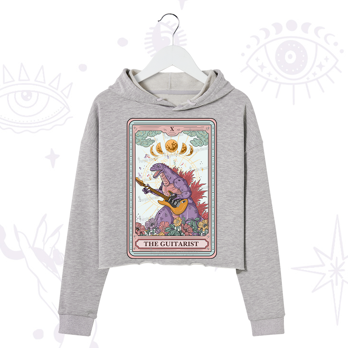 Purplehecate The Guitarist Tarot Crop Hoodie