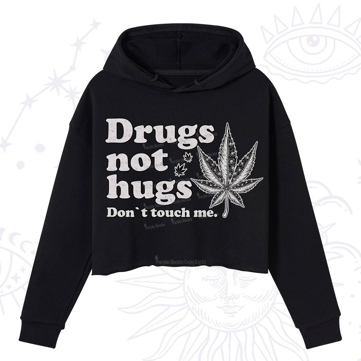 Purplehecate Don't Touch Me Crop Hoodie