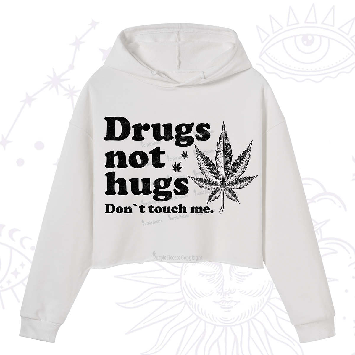 Purplehecate Don't Touch Me Crop Hoodie