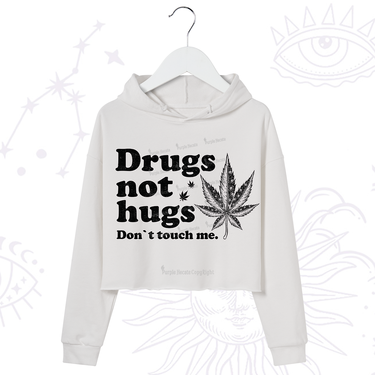 Purplehecate Don't Touch Me Crop Hoodie