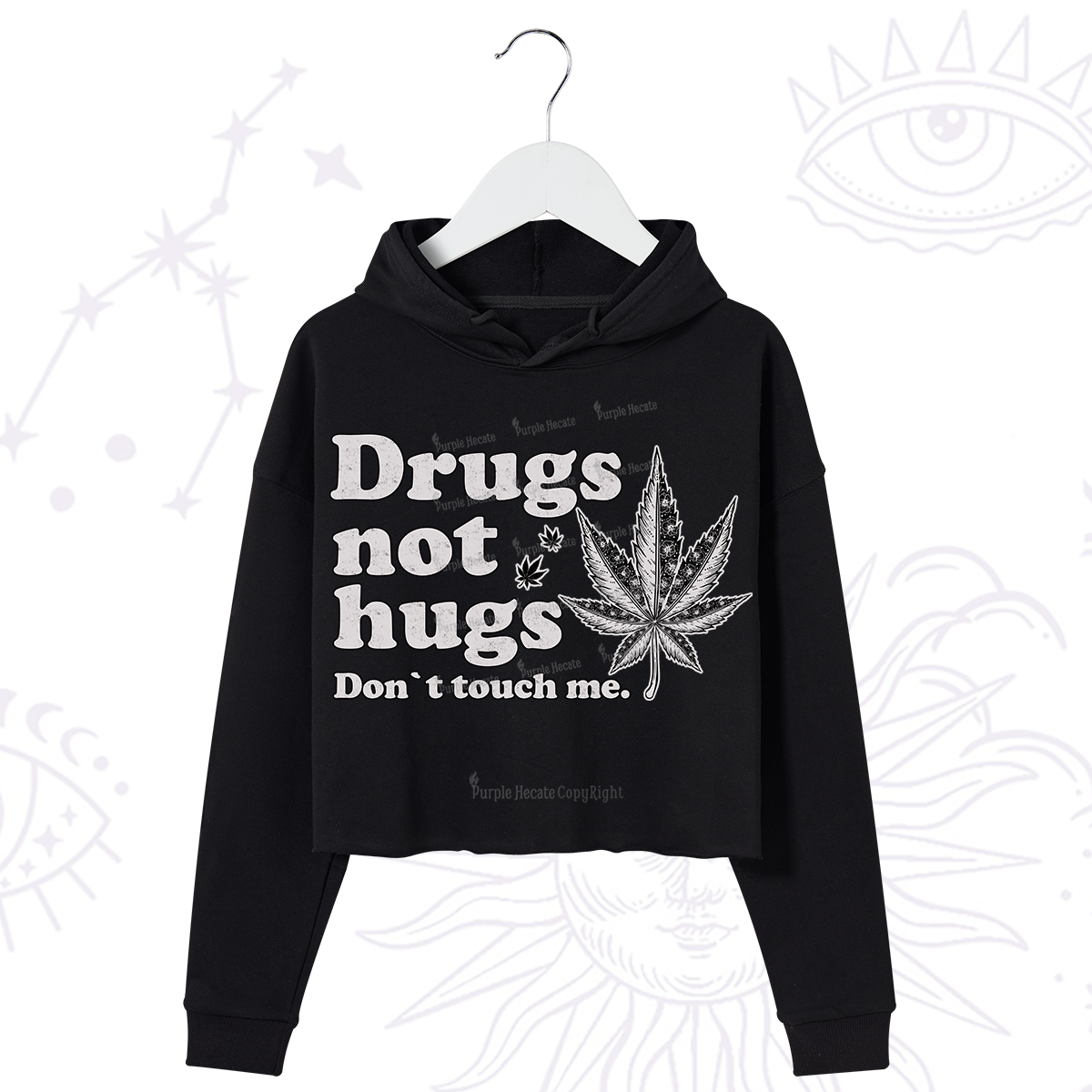 Purplehecate Don't Touch Me Crop Hoodie