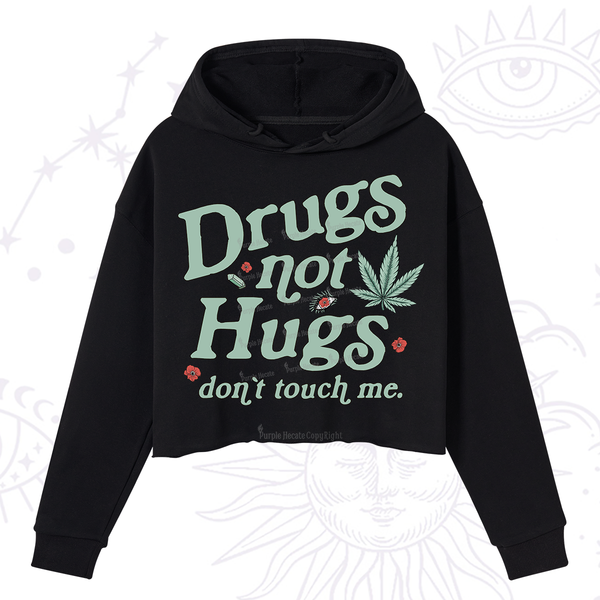 Purplehecate Sarcastic Weed Crop Hoodie