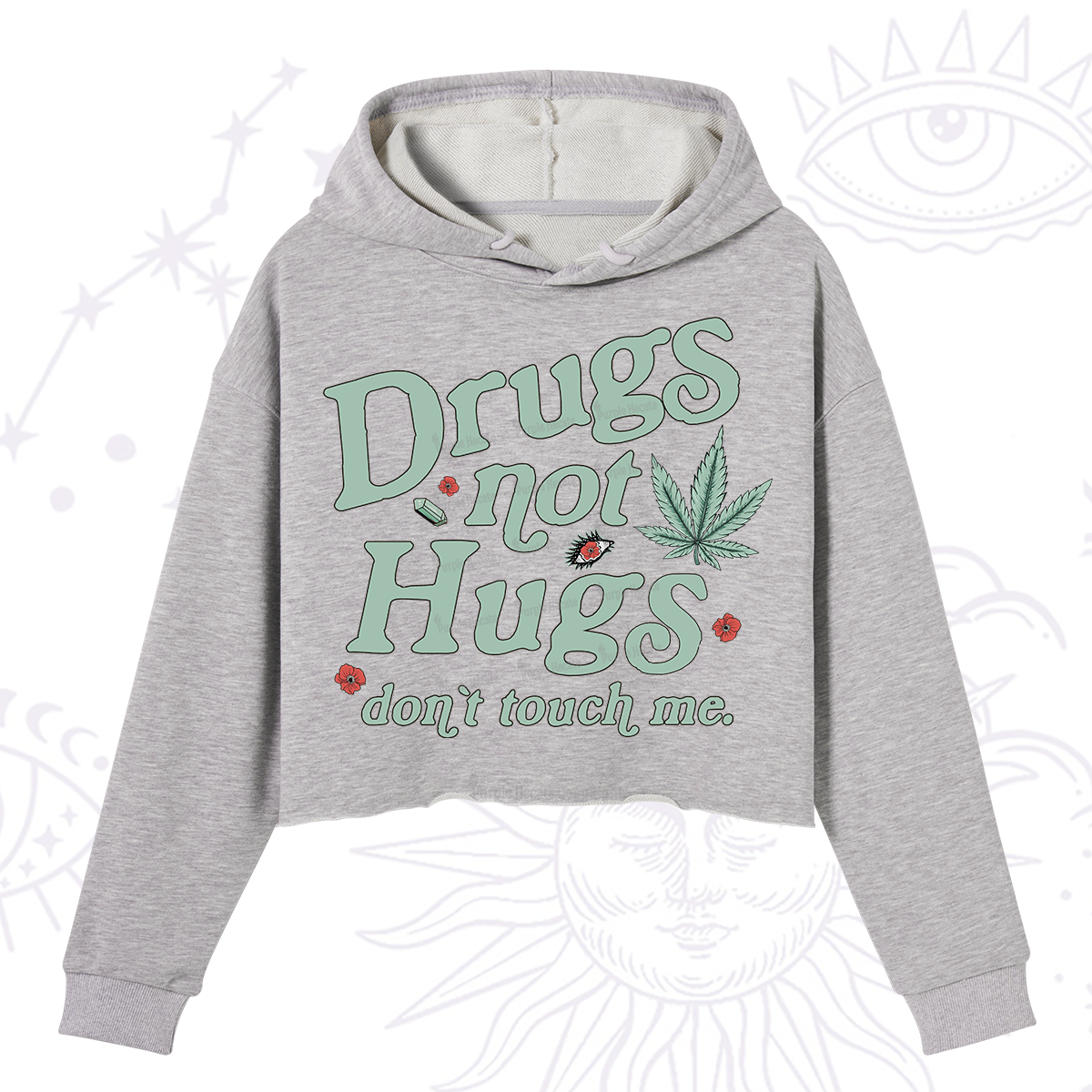 Purplehecate Sarcastic Weed Crop Hoodie