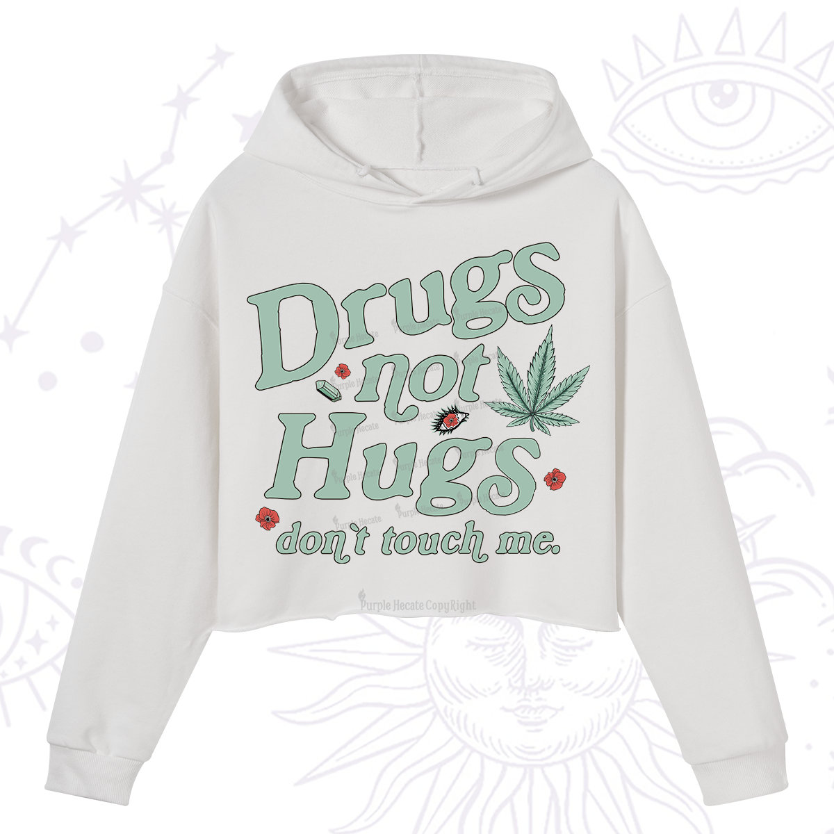 Purplehecate Sarcastic Weed Crop Hoodie