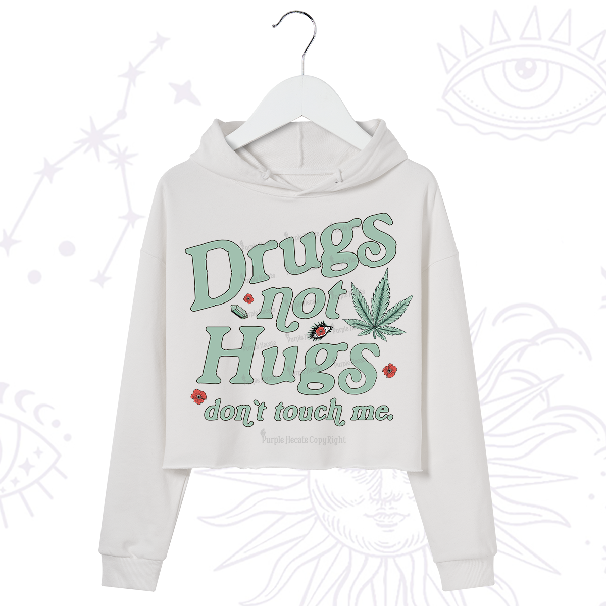 Purplehecate Sarcastic Weed Crop Hoodie