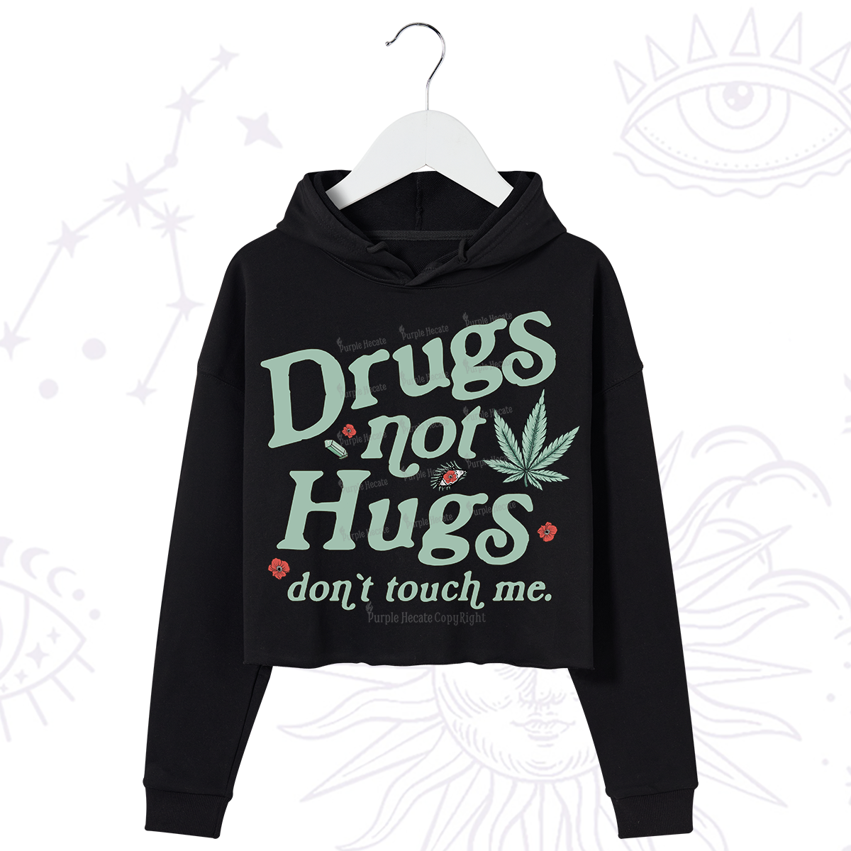 Purplehecate Sarcastic Weed Crop Hoodie