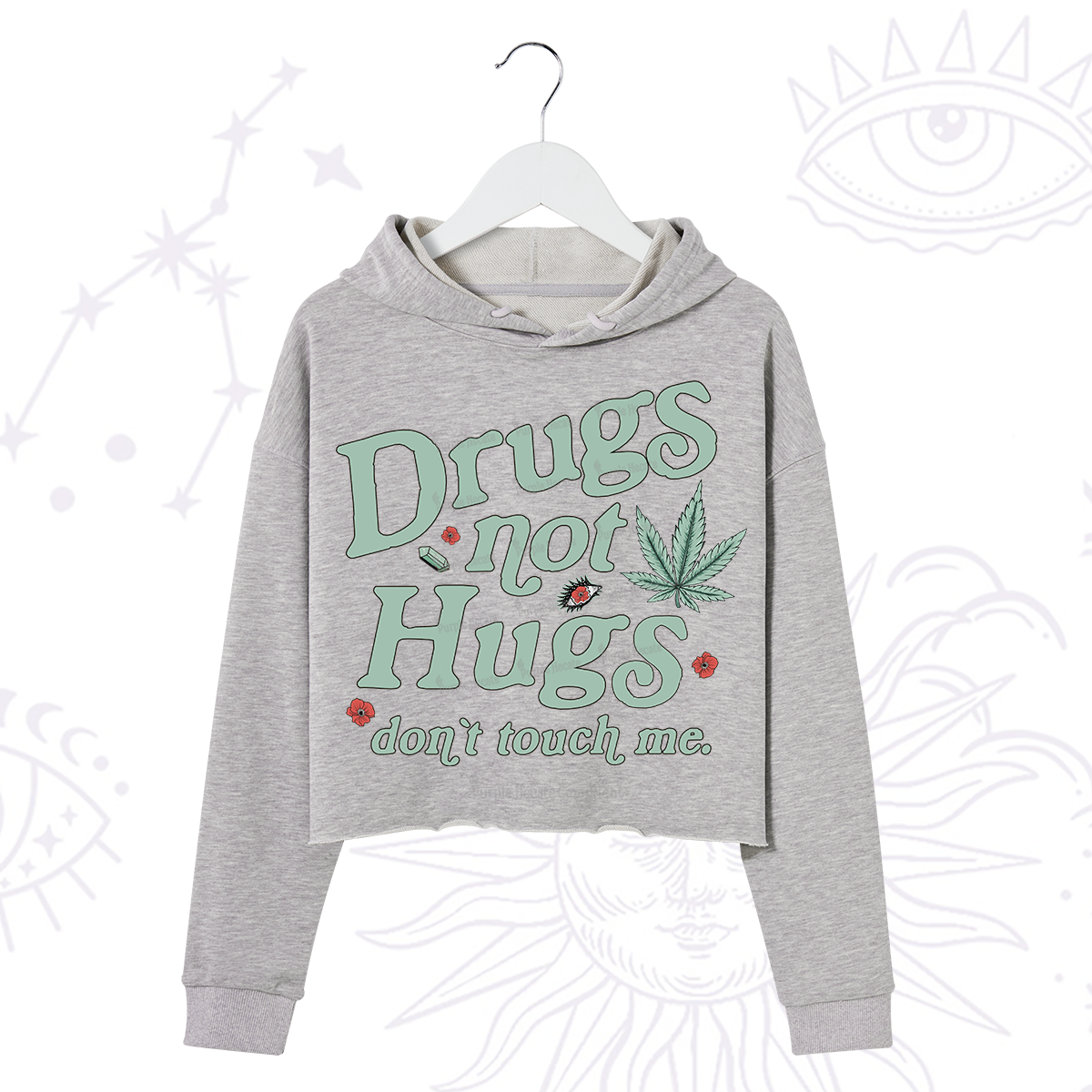 Purplehecate Sarcastic Weed Crop Hoodie
