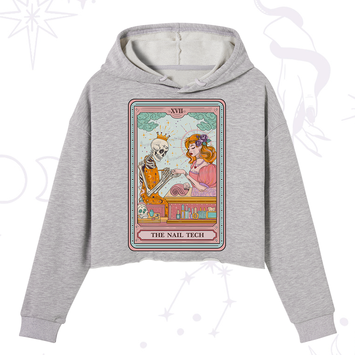 Purplehecate The Nail Tech Life Tarot Crop Hoodie