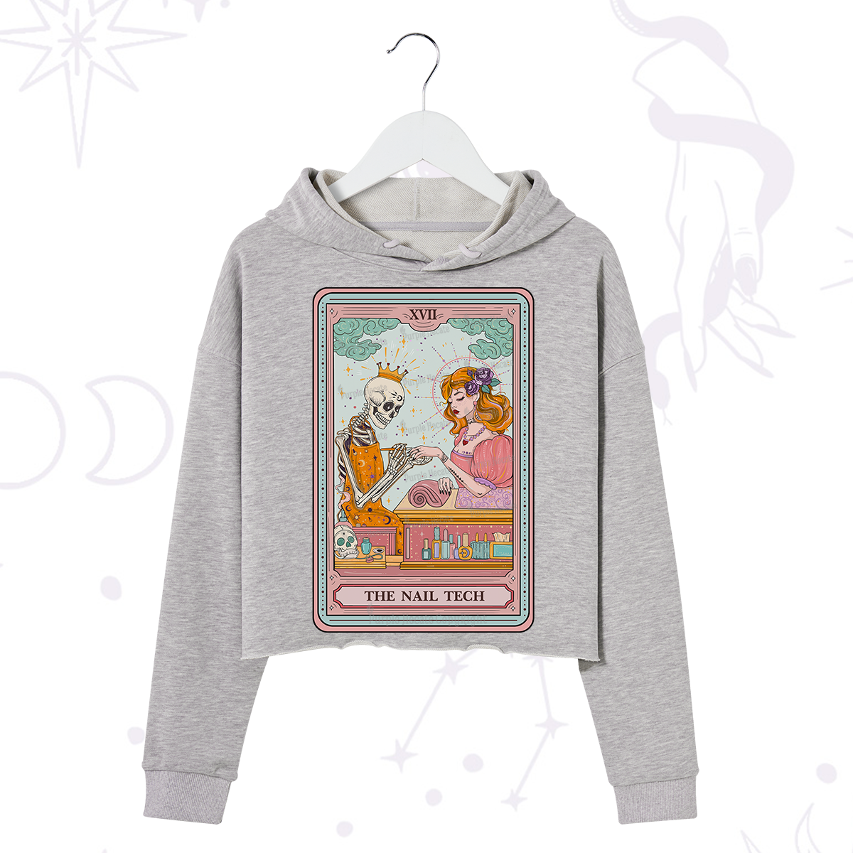 Purplehecate The Nail Tech Life Tarot Crop Hoodie