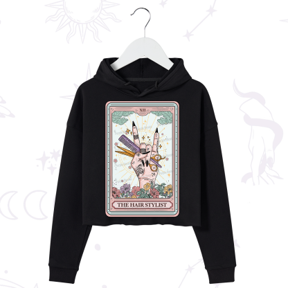 Purplehecate The Hair Stylist Tarot Crop Hoodie