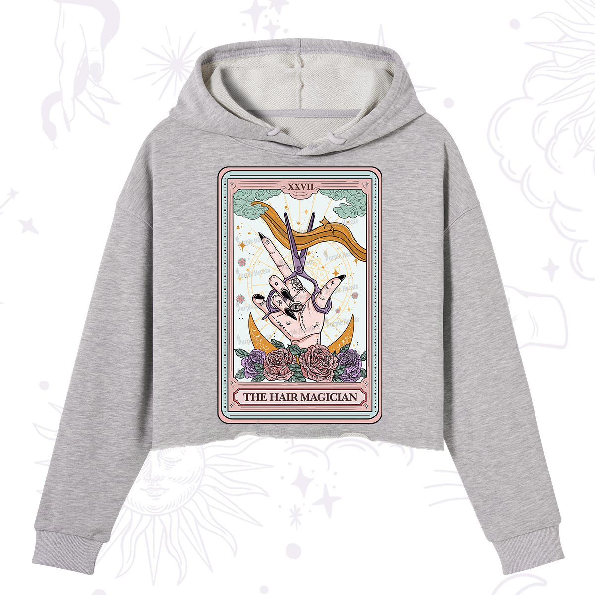 Purplehecate The Hair Magician Tarot Crop Hoodie